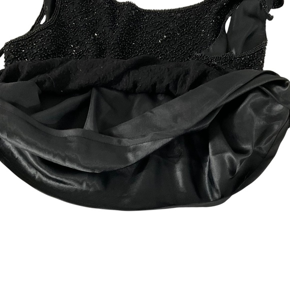 Vintage Scala Black Beaded Sequins Sleeveless Silk Top Size Large - Picture 12 of 13